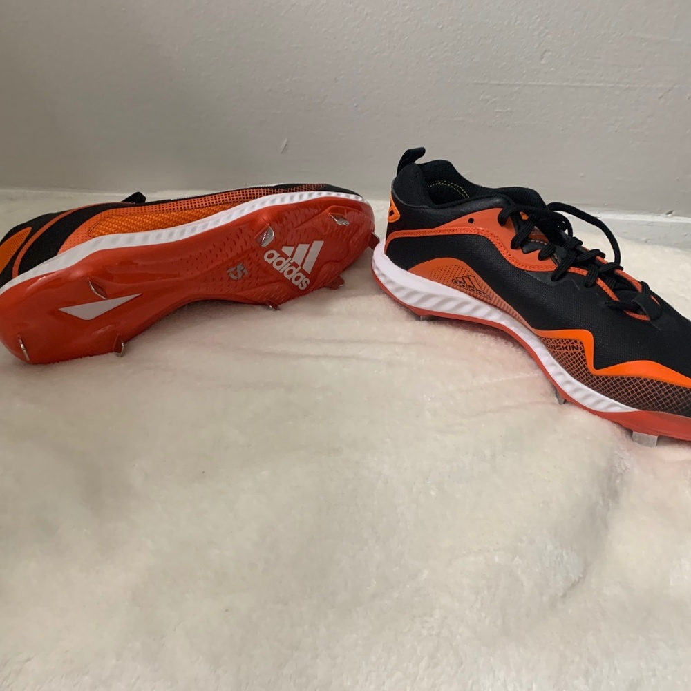 Adidas Men’s Icon 6 Bounce Baseball Metal Cleats Black Yellow FV9346 Size 12.5